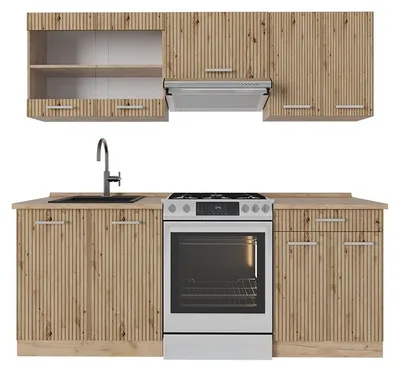 Zdjęcie produktu dla Aneks kuchenny Vicco R-Line Dąb Artisan/Dąb Goldkraft 200 cm , BP Dąb, Model 48922