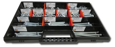 Produktbild von 700 tlg Sechskantschrauben Sortiment mit Muttern Unterlegscheiben Federringen M5 // 12mm-80mm Schrauben Set