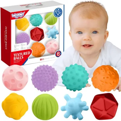 Produktbild von Woopie Baby Sensorische Quetschblöcke, 8 Stück.