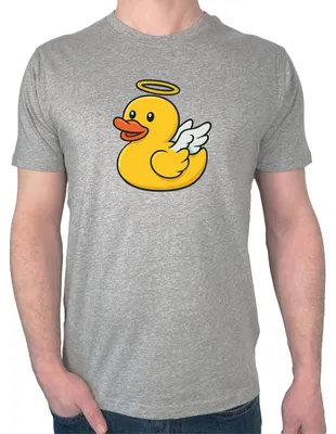 Produktbild von Huuraa Herren T-Shirt Quietscheente Engel Gummiente Angel M Sport Grey Bio Baumwolle Fairtrade Herrenshirt Geschenkidee