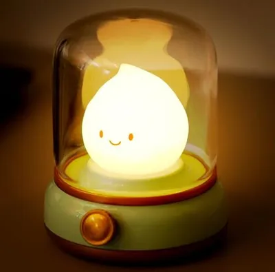 Produktbild von Cute Nachtlicht Lächelndes, Cozy Lamp Stilllicht, Nachttischlampe Dimmbar Aufladbar Lampe, Wiederaufladbares Nachtlampe Geschenk für Kinder, Männer,