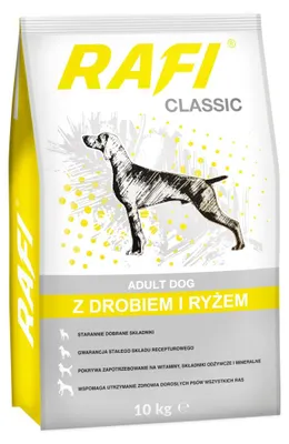 Zdjęcie produktu dla Rafi Classic Sucha Karma Z Drobiem I Ryżem 10kg Dla Dorosłych Psów Wszystkich Ras