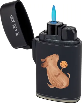 Produktbild von Mr. & Mrs. Panda sturmfeuerzeug Hund Keks - Schwarz - Geschenk, sturmfeuerzeuge, glücklich, Sprüche, Zünder, Gasfeuerzeug, Hungrig, Hundeleckerli, Feuerzeug, Leckerli