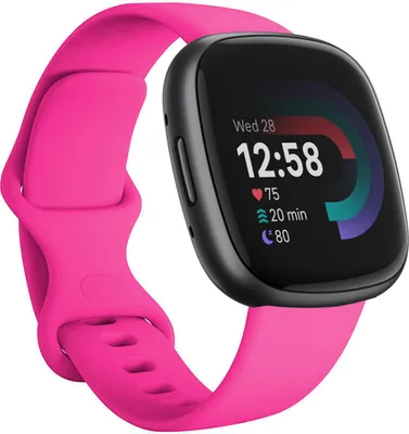 Produktbild von Strap-it Fitbit Versa 4 Silikonarmband (Pink) - Große: L