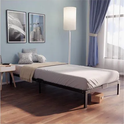 Immagine prodotto di Letto matrimoniale Famanu 80 x 200 cm - Robusto, con ampio spazio contenitivo, facile da montare, struttura a doghe nera