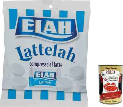 Produktbild von 3x Elah Lattelah Milchbonbons gefüllt mit Milch und Magerjoghurt 100g + Italian Gourmet polpa 400g