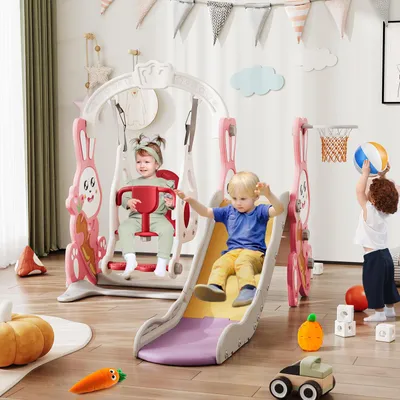 Produktbild von ProximaX Kinderschaukel Schaukelgerüst mit Rutsche - Gartenschaukel und Spielturm für Kinder - Indoor & Outdoor Spielplatz