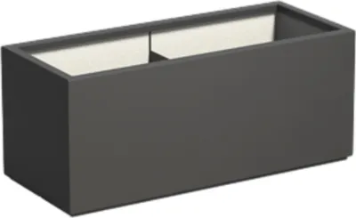 Produktbild von Adezz Pflanzgefäß Carrez mit Boden Fiberglas Pflanzkübel Blumenkübel schwarz