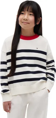 Immagine prodotto di Maglione Tommy Hilfiger a righe, modello Kg0kg09502, colore bianco