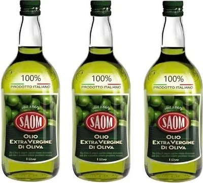 Produktbild von 3X Saom Olio Extra Vergine Di Oliva 100% Italiano Natives Olivenöl Extra 1Lt 100% Italienisches Öl