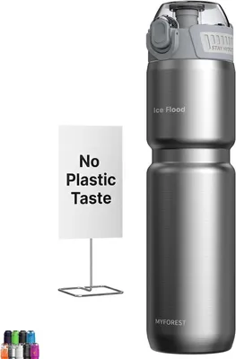 Productafbeelding van Geïsoleerde bidon 700 ml - RVS - Met rietje