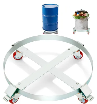 Immagine prodotto di VEVOR carrello per fusti 250L carrello per trasporto Acciaio al carbonio tavola rotolante in metallo diametro interno Ø 607mm Carrello per fusti con 4 ruote universali Carrello rotolante Carrello per trasporto di fusti fino a 454kg