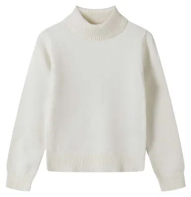 Immagine prodotto di Minoti - Maglione per bambina, collo alto, morbido MN361 (134) (Bianco)