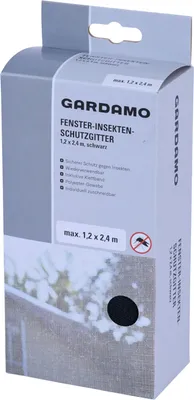Produktbild von Fliegengitter 1,2 m x 2,4 m schwarz für Fenster mit Klettband
