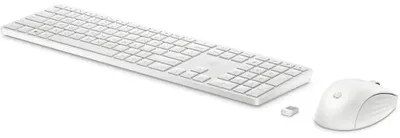 Zdjęcie produktu dla HP Zestaw bezprzewodowej klawiatury i myszy 650, Bezprzewodowy, RF Wireless, Membranowa, QWERTY, Biały, Dołączona myszka