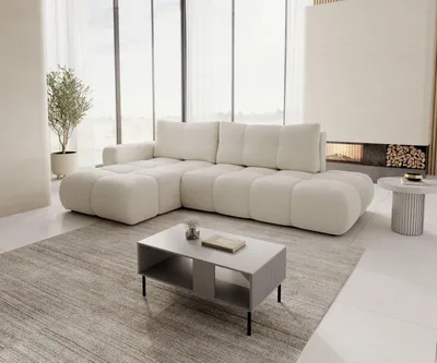 Produktbild von Masseno Ecksofa DUCA R-S mit Schlaffunktion L-Form, Sofa mit Bettkasten, Wohnzimmersofa, Couch, Soffa, Bettsofa, Couchgarnitur- Dunkelblau, FLOW 22