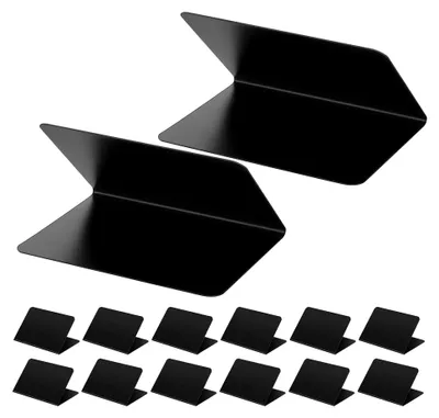 Produktbild von 30 Stück Beidseitige Kleine Tischkreidetafeln 10 x 7,5 cm V-förmige Schwarze Kreidetafeln mit Abwischbarer Oberfläche für Wiederverwendbare Menüs und Nachrichten