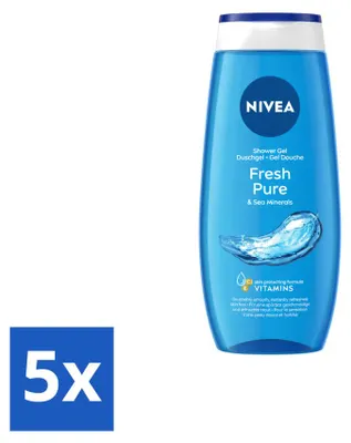 Produktbild von 5 x Nivea Douchegel Fresh Pure - 250 ml - Vorteilspackung - 5 Stücke