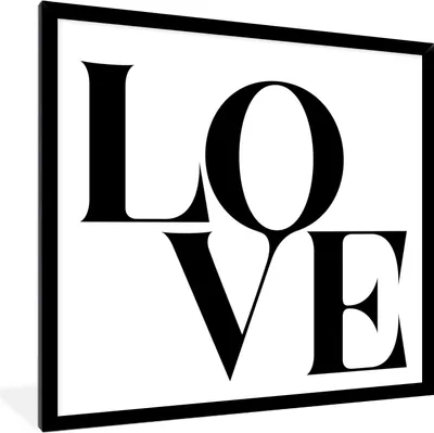 Produktbild von MuchoWow® Gerahmtes Poster Text - Liebe - Zitate 40x40 cm - Poster mit Schwarzem Bilderrahmen Wandposter Rahmen Foto Bilder - Mit Rahmen - Wanddekoration Schlafzimmer