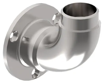 Produktbild von Wandflansch Edelstahl Rohr 42,4 x 2,0 mm Flansch 90 Grad Edelstahlrohr Steckfitting Wandhalter Gelaender Halterung für Handlauf Befestigung Wandanschluss Wandhalterung Rohrflansch Bodenflansch V2A