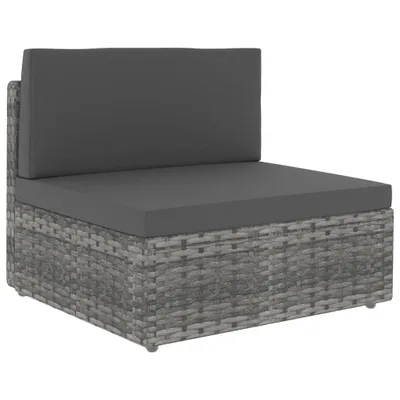 Immagine prodotto di The Living Store Modulares Mittelsofa Poly Rattan Grau