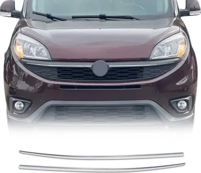 Immagine prodotto di Modanature griglia radiatore Modanature griglia per Fiat Doblo 2014-2022 acciaio inox argento 2 pezzi