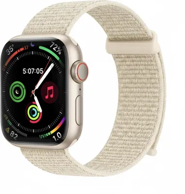 Produktbild von Smartwatch Armband für Apple Watch Series 1 38mm Nylon Textil Band Ersatzband Wechselband Klettverschluss flexibel atmungsaktiv Beige