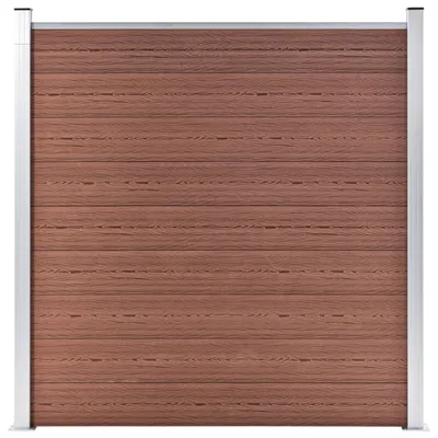 Obrázek produktu pro vidaXL WPC plotová sada 3 čtverce + 1 svah 619x186 cm hnědý