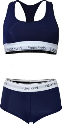 Produktbild von Fabio Farini - 1 Stück Damen Unterwäsche - Sport Bustier mit Designer-Bund bügellos im sportlichen Look mit Logo-Bund