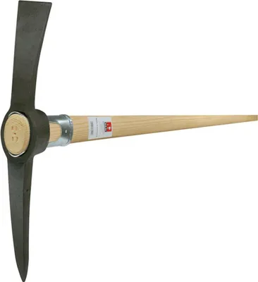 Produktbild von Idealspaten Kreuzhacke Stahl schwarz lackiert 1,5 kg mit Stiel