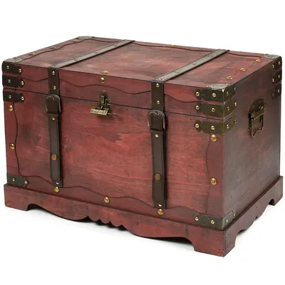 Produktbild von SEVICO Schatztruhe Schatzkiste mit Schloss Holz Holzkiste Holztruhe Piraten Truhe Box verschiedene Größen Varianten V17