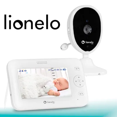 Produktbild von Lionelo Babyline 8.1 Babyphone mit Kamera und Empfänger Zweiwege-Kommunikation Reichweite bis zu 300 m Schlaflied Temperatursensor Benachrichtigungsalarmsystem, Weiß