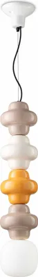 Obrázek produktu pro Závěsná lampa keramické sklo barevná bílá E14 retro designová keramická lampa