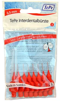 Image de TePe Original brosses interdentaires 2 rouges (0,5 mm) 8 pcs