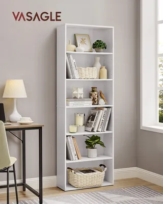 Produktbild von Bücherregal aus Spanplatte weiß 24 x 60 x 178,5 cm – stabil