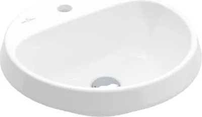 Produktbild von Villeroy & Boch Architectura Inbouwwastafel Rond Zonder Overloop Met Kraangat 45x45x17 cm Alpin Wit