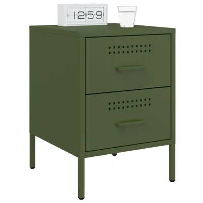 Immagine prodotto di Maison Exclusive - Comodino verde oliva 36x39x50,5 cm acciaio
