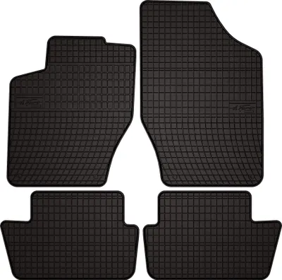 Produktbild von Gummifußmatten passend für Citroen C4 II (Schrägheck, Kombi, Bj. 2010-2018) –  schwarz, passgenau, mit Befestigungen set 4 Stk. - Gummi-Automatten