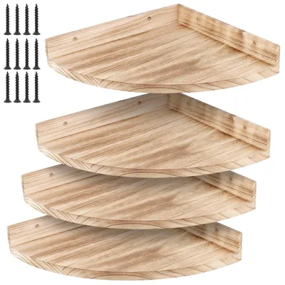 Immagine prodotto di Set di 4 mensole angolari in legno, da montare a parete