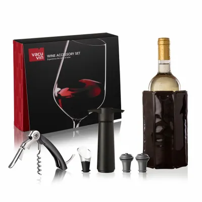 Obrázek produktu pro Příslušenství k sadě na víno Vacu Vin – Černá – 6dílná