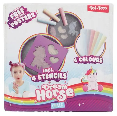 Obrázok produktu pre Dream Horse Chodníková krieda Jednorožec so šablónami, 10dlg.