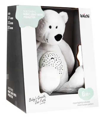 Produktbild von 3-in-1 Teddybär-Beruhigungsspielzeug für Kinder ab 6 Monaten: Sensorisches Spielzeug + Projektor + Spieluhr + Kuscheltier