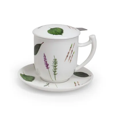 Produktbild von Teetasse mit Teesieb PRIMA VERA mit Kräutern 380ml Porzellan TeaLogic