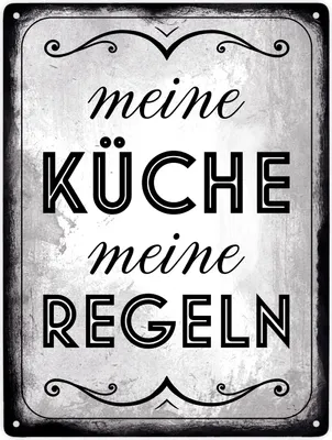 Produktbild von Meine Küche meine Regeln Retro Metallschild XXL in 28x38 cm