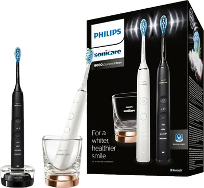 Produktbild von Elektryczna szczoteczka do zębów Philips HX9914/57 Sonicare DiamondClean 9000, opakowanie podwójne, czarny/różowe złoto