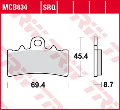Produktbild von TRW Bremsbelagsatz MCB834SV G310GS 5G31 125 RC KTMISRC 401 Vitpilen HQV401 Caballero 125 FC12