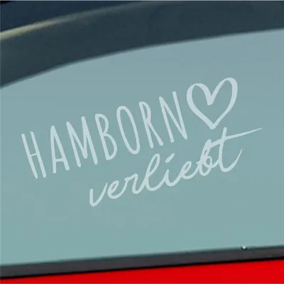 Produktbild von Auto Aufkleber Hamborn verliebt Herz Stadt Heimat Liebe Car 19x8 cm Milchglas Sticker Heckscheibenaufkleber