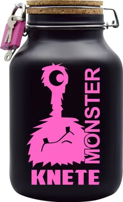 Produktbild von Spardose Geld Geschenk Ideen Monster Knete Schwarz Pink Größe XXL 3 Liter