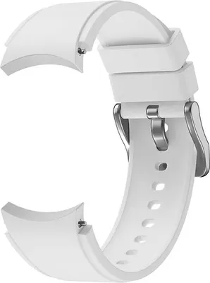 Produktbild von SYSTEM-S Armband flexibel aus Silikon 20mm für Samsung Galaxy Watch 4 Smartwatch Weiß