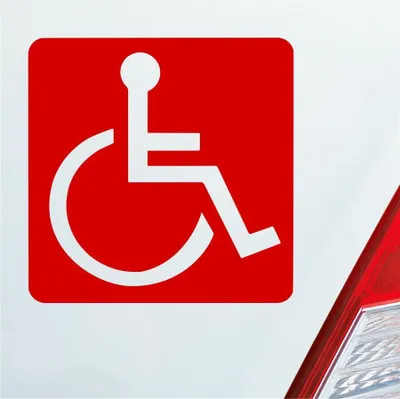 Produktbild von Auto Aufkleber Rollstuhlfahrer Warnhinweis Rollstuhl 10,5x10,5 cm Rot Sticker Heckscheibenaufkleber